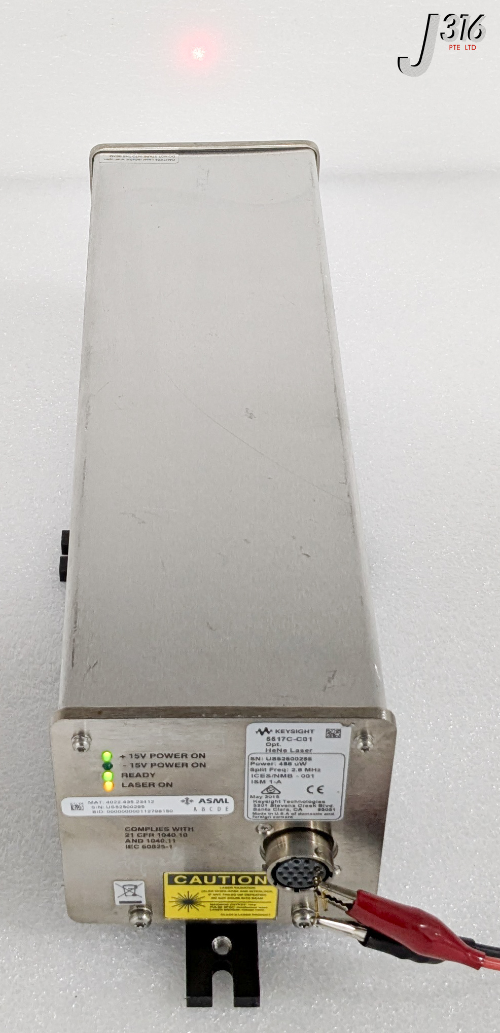 37212 KEYSIGHT LASER HEAD, HeNe, POWER: 498uW, FREQ: 2.8MHz 5517C